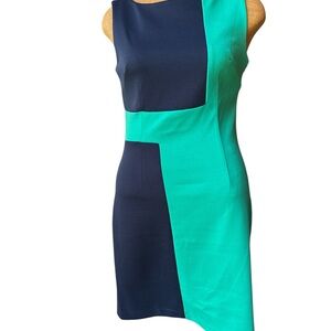 🌸Sold🌸Laundry by Design Navy and Teal Colorblock Mini Dress